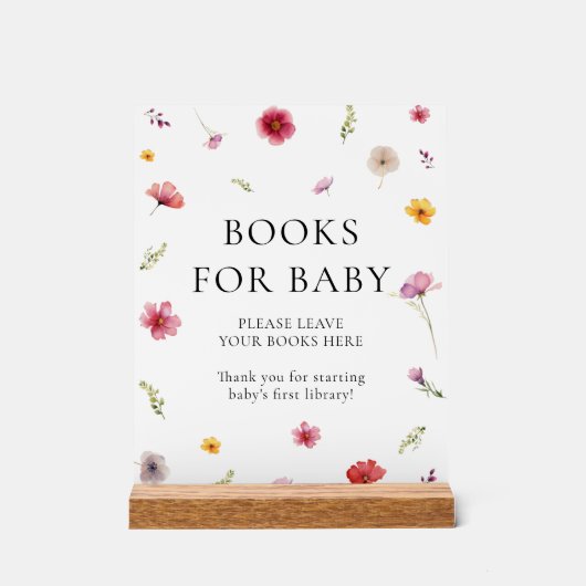 ワイルドフラワー赤ちゃんシャワーベビー アクリルサイン (正面)