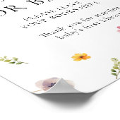 ワイルドフラワー赤ちゃんシャワーベビー ポスター (角)