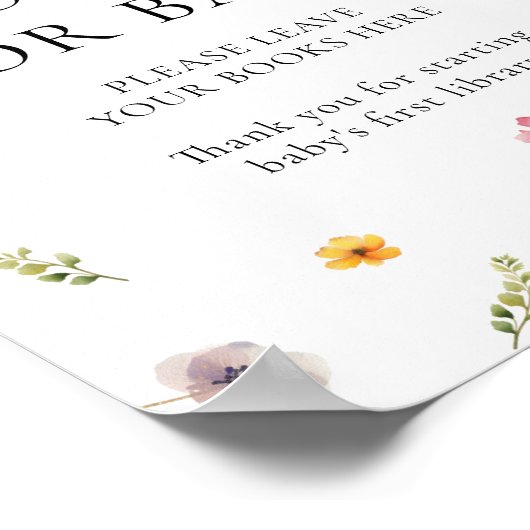 ワイルドフラワー赤ちゃんシャワーベビー ポスター (角)