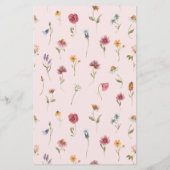 ワイルドフラワー赤ちゃんシャワー予測とアドバイスカード (裏面)