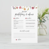 ワイルドフラワー赤ちゃんシャワー予測とアドバイスカード 招待状 (スタンド正面)