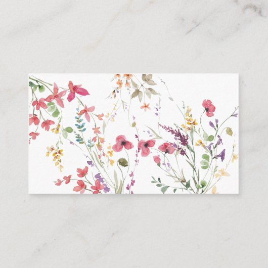 ワイルドフラワー赤ちゃんシャワー本の代わりに挿入 エンクロージャーカード (裏面)