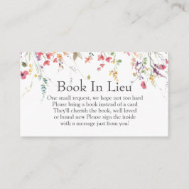 ワイルドフラワー赤ちゃんシャワー本の代わりに挿入 エンクロージャーカード