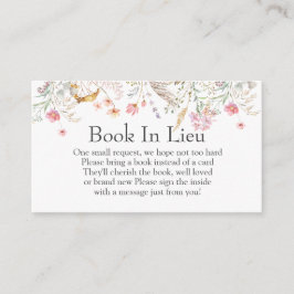 ワイルドフラワー赤ちゃんシャワー本の代わりに挿入 エンクロージャーカード