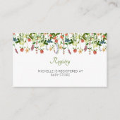 ワイルドフラワー赤ちゃんシャワー登録カード エンクロージャーカード (正面)