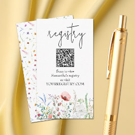 ワイルドフラワー赤ちゃんシャワー登録 エンクロージャーカード