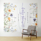 ワイルドフラワー赤ちゃんシャワー背景 タペストリー (インサイチュ(横))