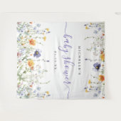 ワイルドフラワー赤ちゃんシャワー背景 タペストリー (正面(横))