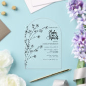 ワイルドフラワー赤ちゃんシャワー アクリル招待状 (インサイチュ (ウェディング))