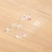 ワイルドフラワー赤ちゃんシャワー アクリル招待状 (レイダウン)