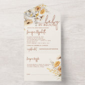 ワイルドフラワー赤ちゃんシャワー オールインワン招待状 (内側)