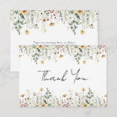 ワイルドフラワー赤ちゃんシャワー サンキューカード (正面/裏面)