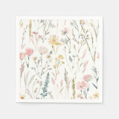 ワイルドフラワー赤ちゃんシャワー スタンダードカクテルナプキン (正面)