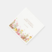 ワイルドフラワー赤ちゃんシャワー スタンダードカクテルナプキン (角)