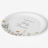 ワイルドフラワー赤ちゃんシャワー ペーパープレート (アングル)