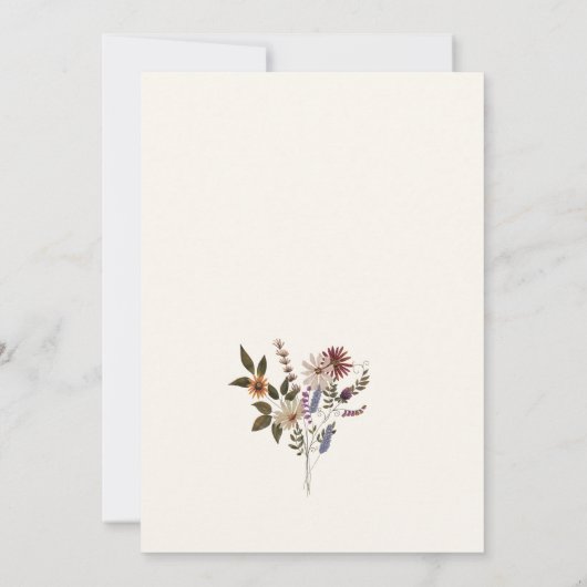 ワイルドフラワー赤ちゃんシャワー 招待状 (裏面)