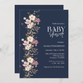 ワイルドフラワー赤ちゃんシャワー 招待状 (正面/裏面)