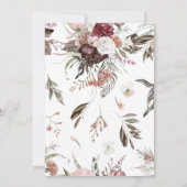 ワイルドフラワー赤ちゃんシャワー 招待状 (裏面)