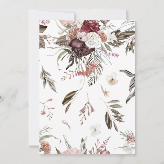 ワイルドフラワー赤ちゃんシャワー 招待状 (裏面)