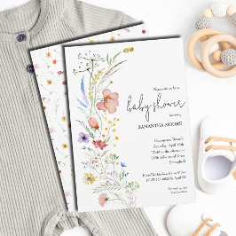 ワイルドフラワー赤ちゃんシャワー 招待状
