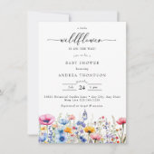 ワイルドフラワー赤ちゃんシャワー 招待状 (正面)