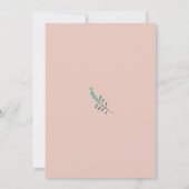 ワイルドフラワー赤面ピンクのユーカリ結婚の緑 招待状 (裏面)