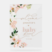 ワイルドフラワー赤面ピンクベイシャワーへようこそ アクリルサイン (正面)