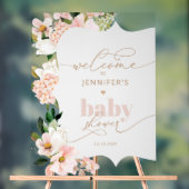 ワイルドフラワー赤面ピンクベイシャワーへようこそ アクリルサイン (ニュートラル)