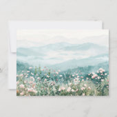 ワイルドフラワー赤面ピンク水色パーソナライズされた ノートカード (裏面)