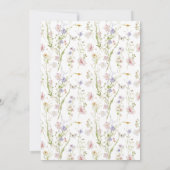 ワイルドフラワー赤面ピンク100thバースデーパーティーガーデン 招待状 (裏面)