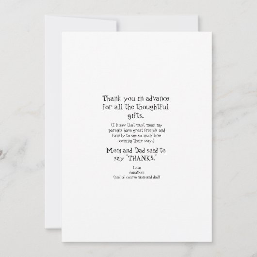 ワイルドフラワー超音波写真ありがとうございまおもしろいす サンキューカード (裏面)