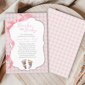 ワイルドフラワー足跡ガールシャワーブックベビー エンクロージャーカード