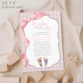 ワイルドフラワー足跡ガールシャワーブックベビー エンクロージャーカード