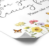 ワイルドフラワー踊り足フリップフロップ結婚のサイン ポスター (角)