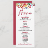 ワイルドフラワー野生の花の赤ちゃんシャワー食品 メニュー (正面/裏面)