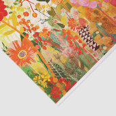 ワイルドフラワー金ゴールドオレン絵画ジ抽象芸術のデコパージュ 薄葉紙 (詳細)