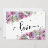 ワイルドフラワー金ゴールド紙吹雪タイポグラフィ日付の保存 セーブザデート (裏面)