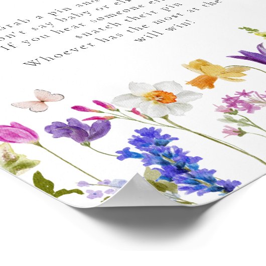 ワイルドフラワー開花はベビーゲームのサインを言わない ポスター (角)