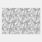 ワイルドフラワー開花シンプルグレーズミニマリストシック ラッピングペーパーシート (正面)
