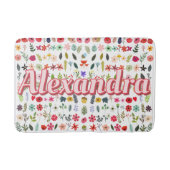 ワイルドフラワー開花フォークシーフォークアートガールズルームデコル バスマット (正面)