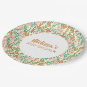 ワイルドフラワー開花フローラベビーシャワーカスタム ペーパープレート (アングル)