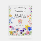 ワイルドフラワー開花ブライダルシャワー アクリルサイン (正面)