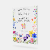 ワイルドフラワー開花ブライダルシャワー アクリルサイン (傾斜)