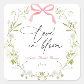 ワイルドフラワー開花ブライダルシャワー スクエアシール (正面)