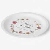 ワイルドフラワー開花ブライダルシャワー ペーパープレート (アングル)