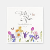 ワイルドフラワー開花ベビシャワーナプキンス スタンダードカクテルナプキン (正面)