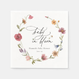 ワイルドフラワー開花ベビシャワーナプキンス スタンダードカクテルナプキン