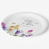 ワイルドフラワー開花ベビーシャワー ペーパープレート (アングル)