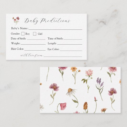 ワイルドフラワー開花ベビー予測カード エンクロージャーカード (正面/裏面)