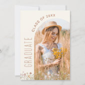 ワイルドフラワー開花卒業パーティーアーチ写真 招待状 (正面)